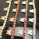 Vintage CZ Butterfly Anklet Leg Bracelet Foot Jewelry