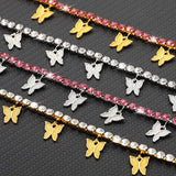 Butterfly Rhinestone Anklet Crystal Ankle Bracelet Boho Beach Jewelry