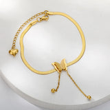 Butterfly Anklet Stainless Steel Snake Chain Beach Leg Foot Anklet