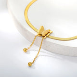 Butterfly Anklet Stainless Steel Snake Chain Beach Leg Foot Anklet