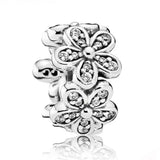 Butterfly Daisy Flower Spacer Bead Fit Europe Bracelet 925 Sterling Silver Charm