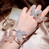 Butterfly Bangle Cuff Zircon Filled Bracelet For Women