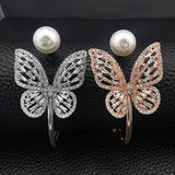 Butterfly Bangle Cuff Zircon Filled Bracelet For Women