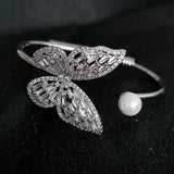 Butterfly Bangle Cuff Zircon Filled Bracelet For Women