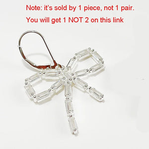 Sterling Silver CZ Crystal Butterfly Cartilage Dangle Earrings