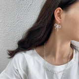 Sterling Silver CZ Crystal Butterfly Cartilage Dangle Earrings