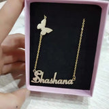 Butterfly Chain Name Necklace for Women - Gold/Silver/Rose Gold - 40-55cm