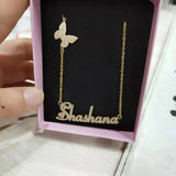 Butterfly Chain Name Necklace for Women - Gold/Silver/Rose Gold - 40-55cm