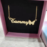 Butterfly Chain Name Necklace for Women - Gold/Silver/Rose Gold - 40-55cm
