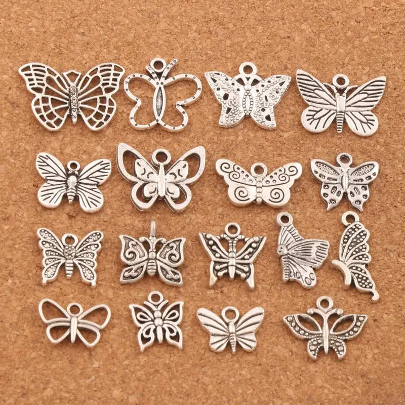 Butterfly Charm Beads 17pcs For Jewelry DIY