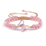 Butterfly Charm Bracelet Amethysts Jades Crystal Wrap Braided Bracelets