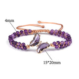 Butterfly Charm Bracelet Amethysts Jades Crystal Wrap Braided Bracelets
