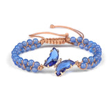 Butterfly Charm Bracelet Amethysts Jades Crystal Wrap Braided Bracelets