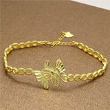 Butterfly Charm Chain Bracelets 24k Gold Filled Women's Jewelry