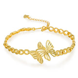 Butterfly Charm Chain Bracelets 24k Gold Filled Women's Jewelry