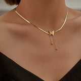 Butterfly Choker Women Stainless Steel Necklace