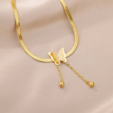 Butterfly Choker Women Stainless Steel Necklace