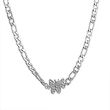 Butterfly Choker Necklace for Women Girl Stainless Steel Rhinestone Charms