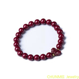 Butterfly Cinnabar Bracelet High Content Carved Taiwan