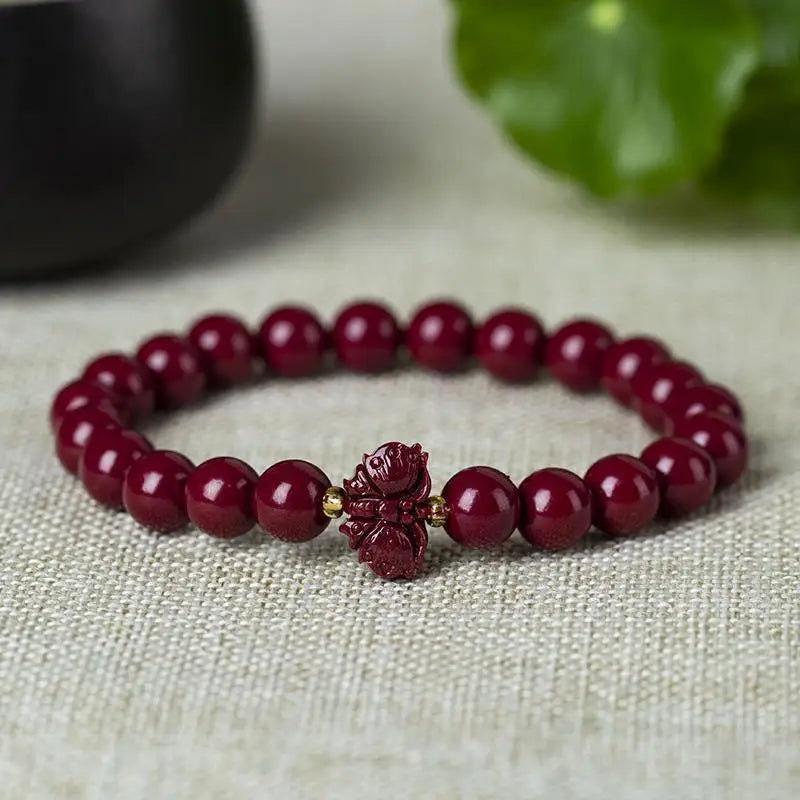 Butterfly Cinnabar Bracelet High Content Carved Taiwan