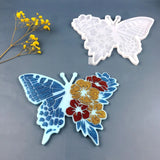 Butterfly Coaster Crystal Epoxy Resin Mold Cup Mat Mug Pad Silicone Mould