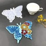 Butterfly Coaster Crystal Epoxy Resin Mold Cup Mat Mug Pad Silicone Mould