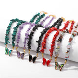 Crystal Charm Necklace Irregular Gravel Stone Chip Beads Choker for Women