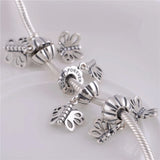 925 Sterling Silver Butterfly Dangle Beads DIY Charms for Bracelets