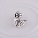925 Sterling Silver Butterfly Dangle Beads DIY Charms for Bracelets