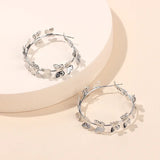 Butterfly Deco Hoop Earrings Big Hoops for Women Girls Round Jewelry Gift