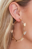 Butterfly Deco Hoop Earrings Big Hoops for Women Girls Round Jewelry Gift