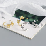 Butterfly C Studs Earrings 925 Silver For Women Fine Jewelry