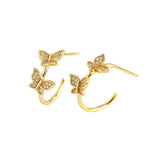 Butterfly C Studs Earrings 925 Silver For Women Fine Jewelry