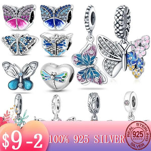 Butterfly Dragonfly Dangle Charm Beads for MULA Bracelet Necklace