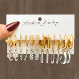 Vintage Geometric Twisted Hoop Earrings for Women