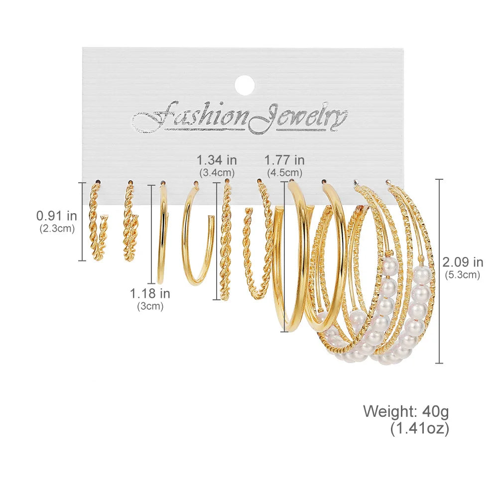 Vintage Geometric Twisted Hoop Earrings for Women