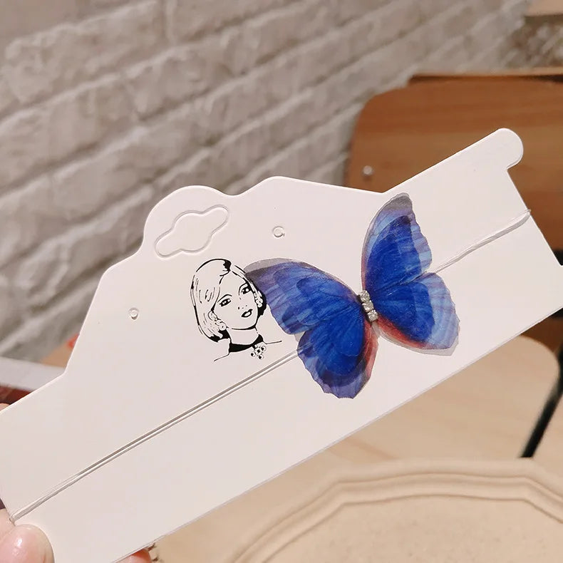 Butterfly Fresh Invisible Necklace Tulle Stereo Double Butterfly