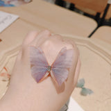 Butterfly Fresh Invisible Necklace Tulle Stereo Double Butterfly
