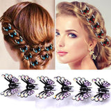 Crystal Butterfly Hairpins Hair Claw Clips Wedding Headdress Crab