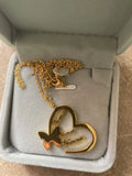 Butterfly Heart Pendant Name Necklace Stainless Steel Choker
