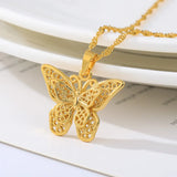 Butterfly Hollow Necklace Silver Choker Jewelry