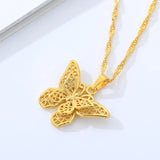 Butterfly Hollow Necklace Silver Choker Jewelry