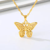 Butterfly Hollow Necklace Silver Choker Jewelry