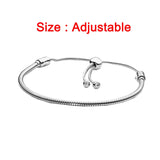 Butterfly Heart Clasp Chain Bracelet Silver Jewelry DIY Gift