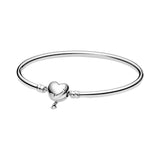 Butterfly Heart Clasp Chain Bracelet Silver Jewelry DIY Gift