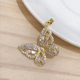 Butterfly Charm Pendant 18k Plated Zirconia Crystal Jewelry Making