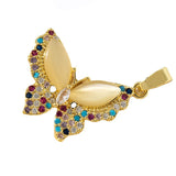 Butterfly Charm Pendant 18k Plated Zirconia Crystal Jewelry Making