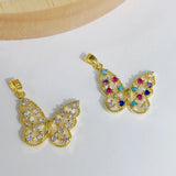 Butterfly Charm Pendant 18k Plated Zirconia Crystal Jewelry Making