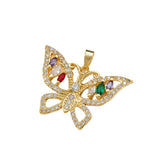 Butterfly Charm Pendant 18k Plated Zirconia Crystal Jewelry Making
