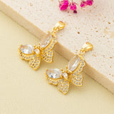 Butterfly Charm Pendant 18k Plated Zirconia Crystal Jewelry Making